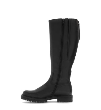 Bottes noires en cuir lisse