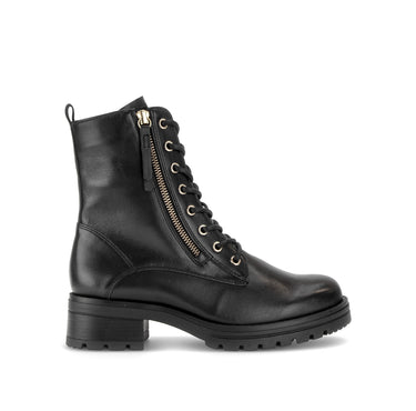 Bottines noires en cuir lisse