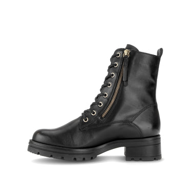 Bottines noires en cuir lisse