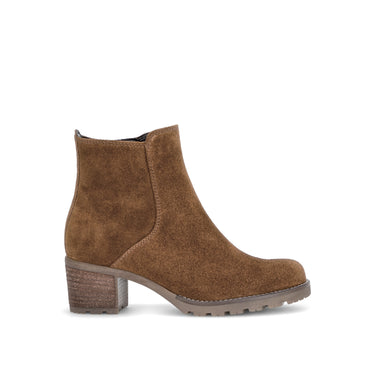 Bottines beiges en cuir velours