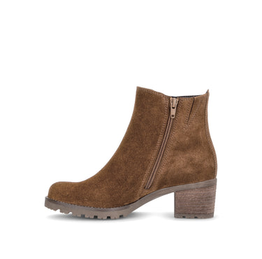 Bottines beiges en cuir velours