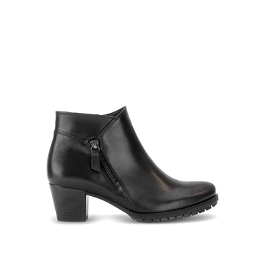 Bottines noires en cuir lisse