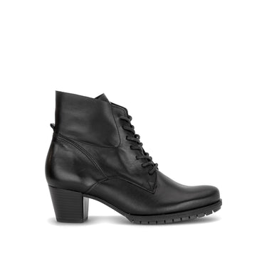 Bottines noires en cuir lisse