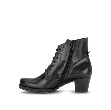 Bottines noires en cuir lisse