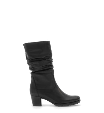 Bottines noires en cuir lisse