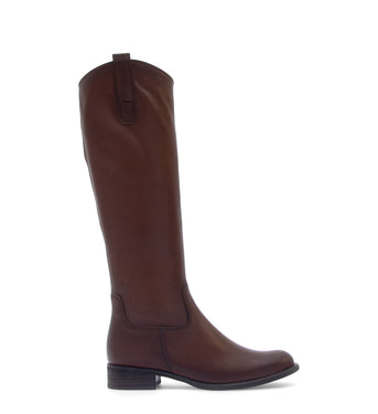 Bottes cognac en cuir lisse