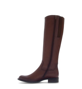 Bottes cognac en cuir lisse