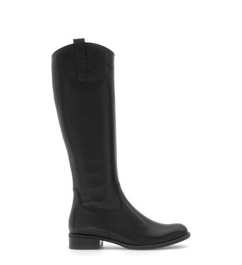 Bottes noires en cuir lisse