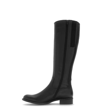 Bottes noires en cuir lisse