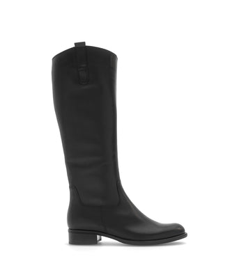 Bottes noires en cuir lisse
