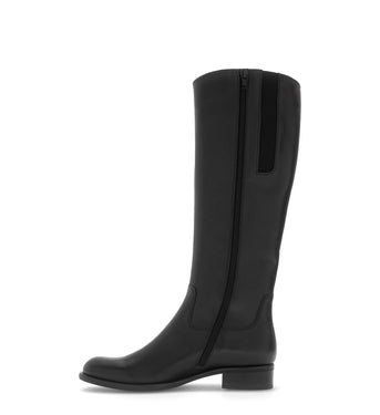 Bottes noires en cuir lisse