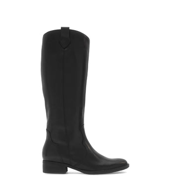 Bottes noires en cuir lisse
