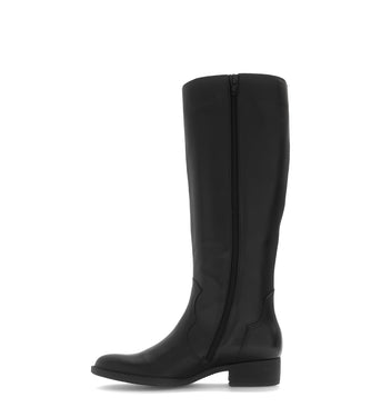 Bottes noires en cuir lisse