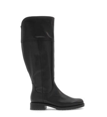 Bottes noires en cuir lisse