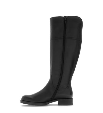 Bottes noires en cuir lisse