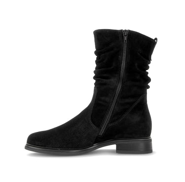 Bottines noires en cuir velours