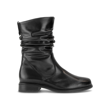 Bottines noires en cuir lisse