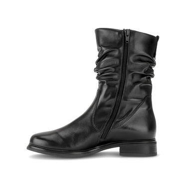 Bottines noires en cuir lisse