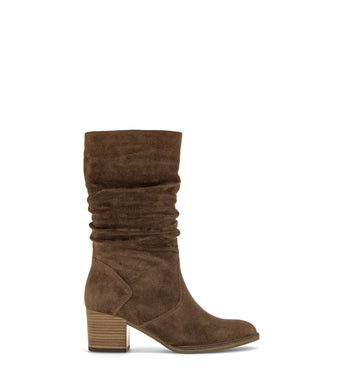 Bottines cognac en cuir velours