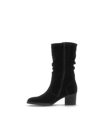 Bottines noires en cuir velours
