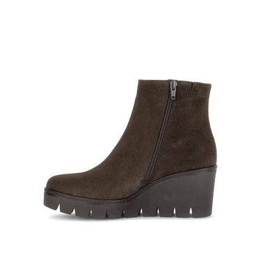 Bottines compensées marron en cuir velours