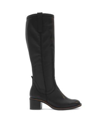 Bottes noires en cuir lisse