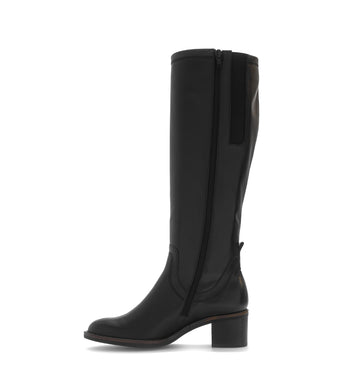 Bottes noires en cuir lisse