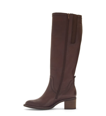 Bottes cognac en cuir lisse