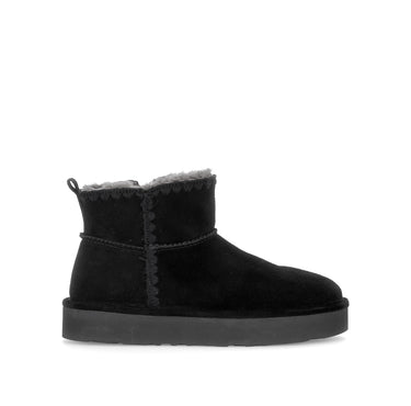 Bottines noires en cuir velours