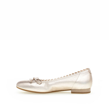 Ballerines dorées en cuir grainé