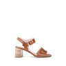 Sandales cognac en cuir