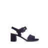 Sandales marine en cuir velours
