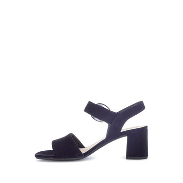 Sandales marine en cuir velours