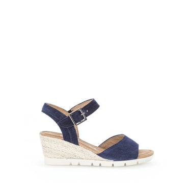 Sandales marine en cuir velours