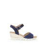 Sandales marine en cuir velours