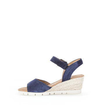 Sandales marine en cuir velours
