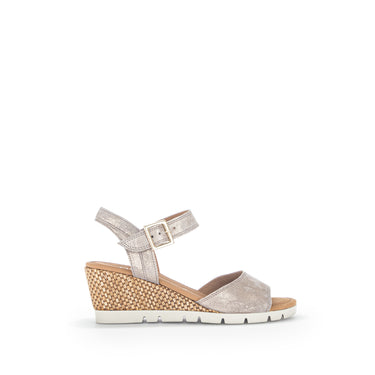 Sandales irrisées en cuir velours
