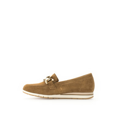 Ballerines cognac en cuir velours