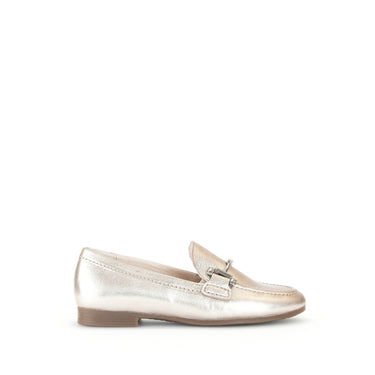 Mocassins dorés en cuir grainé
