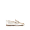 Mocassins dorés en cuir grainé