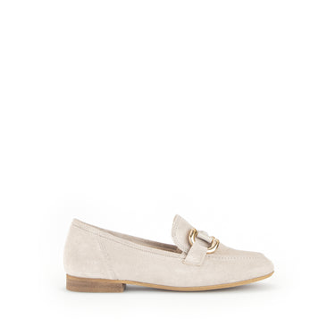Mocassins beiges en cuir velours