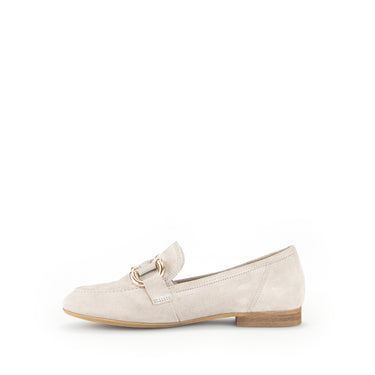 Mocassins beiges en cuir velours