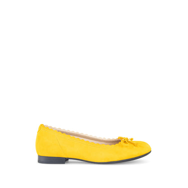 Ballerines jaunes en cuir velours