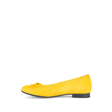 Ballerines jaunes en cuir velours