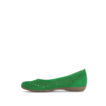 Ballerines pistaches en cuir velours