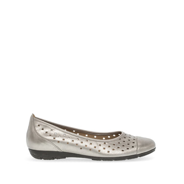 Ballerines dorées en cuir