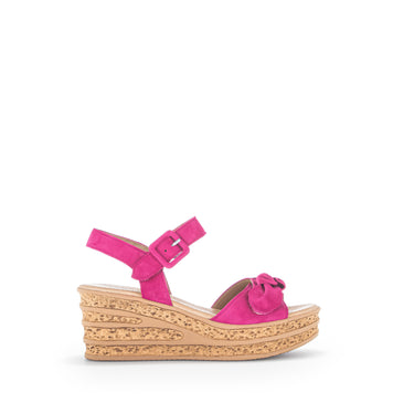 Sandales pinks en cuir velours