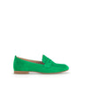 Mocassins verts en cuir velours