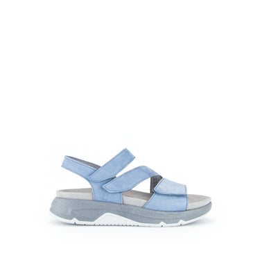 Sandales bleues en cuir velours