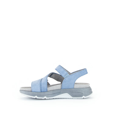 Sandales bleues en cuir velours